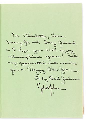 JOHNSON, LYNDON B. Two books, each Signed: Lady Bird Johnson. A White House Diary * Lyndon B. Johnson. The Vantage Point.